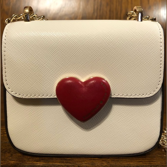 NWT-Kate Spade-SET-Heart❤️Hardware-Micro Flap Crossbody &❤️Keyfob/Bag Charm-$378 - Picture 3 of 16
